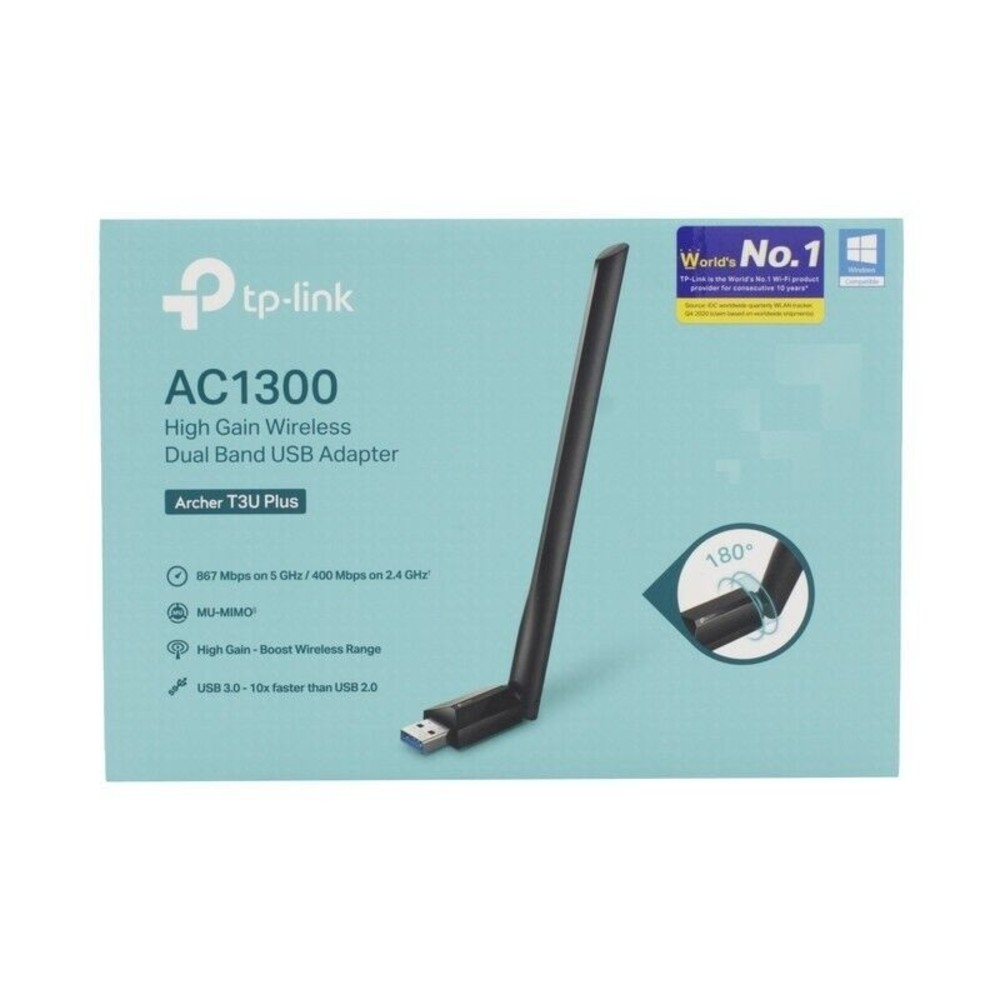 TP-LINK Archer T3U Plus 1300Mbps Wireless Dual-Band USB Adapter - Black
